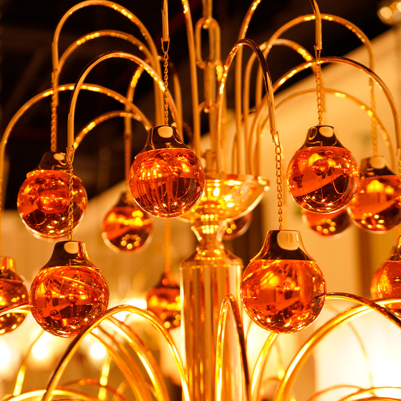 Amber Glass Ball chandelier