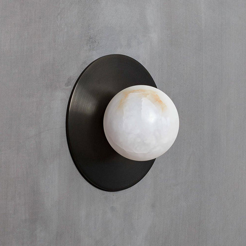 Corona Round Alabaster Sconce