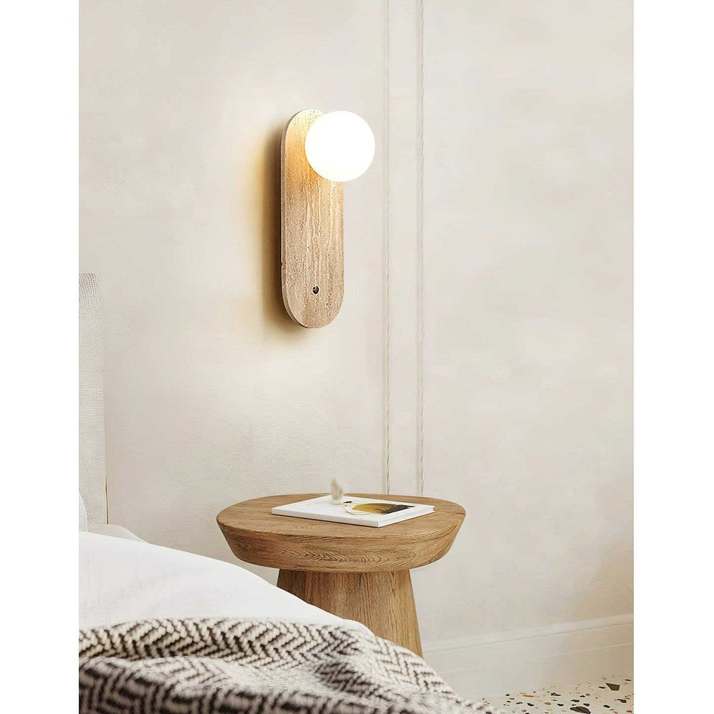 Lia Travertine Wall Lamp