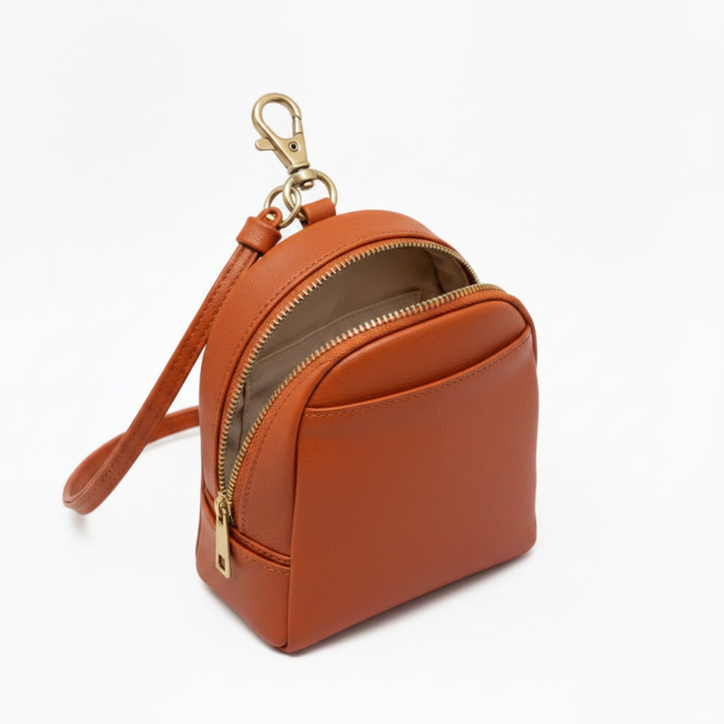Light In The Space Handmade Leather Chameleon Mini Wristlet Bag - Orange Floral