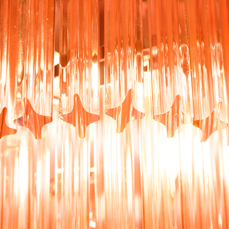 Murano Spiral Pink Prism Glass Chandelier