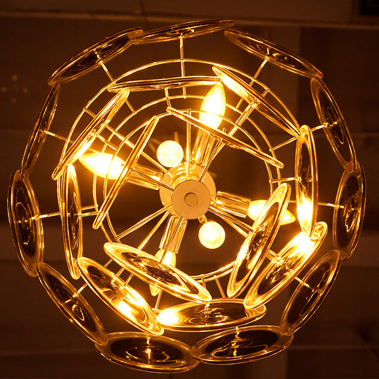 Vintage Murano Orange Brown Chandelier