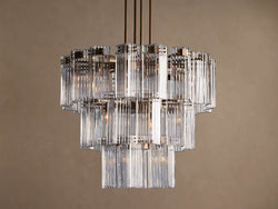 Artisan Delsie 38" Round Chandelier with Clear Glass