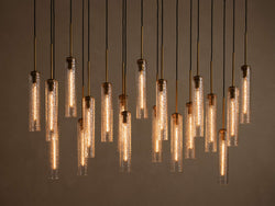 Artisan Colleena Linear Hammered Glass Chandelier