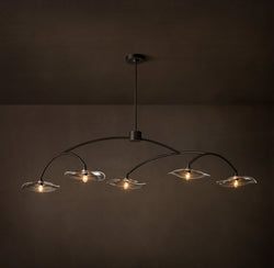 Signature Lily Clear Glass Linear Chandelier – 60"
