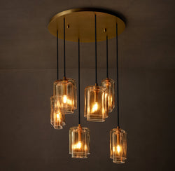 Artisan Lacour Amber Glass Cluster Chandelier – 24"