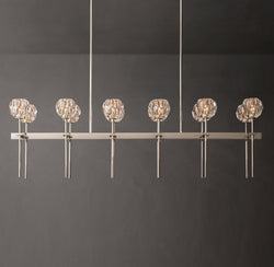 Heritage Boule De Cristal Clear Glass Double Linear Chandelier