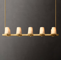 Artisan Pauillac Fabric Shade Linear Chandelier – 49"