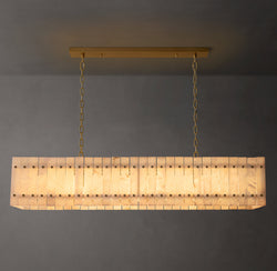 Sculptural San Marco Alabaster Linear Chandelier – 54"