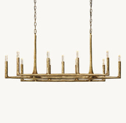 Artisan Thaddeus Linear Chandelier – 54" Forged Brass