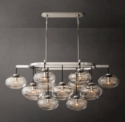 Sculptural Cabrette Clear Glass Linear Chandelier
