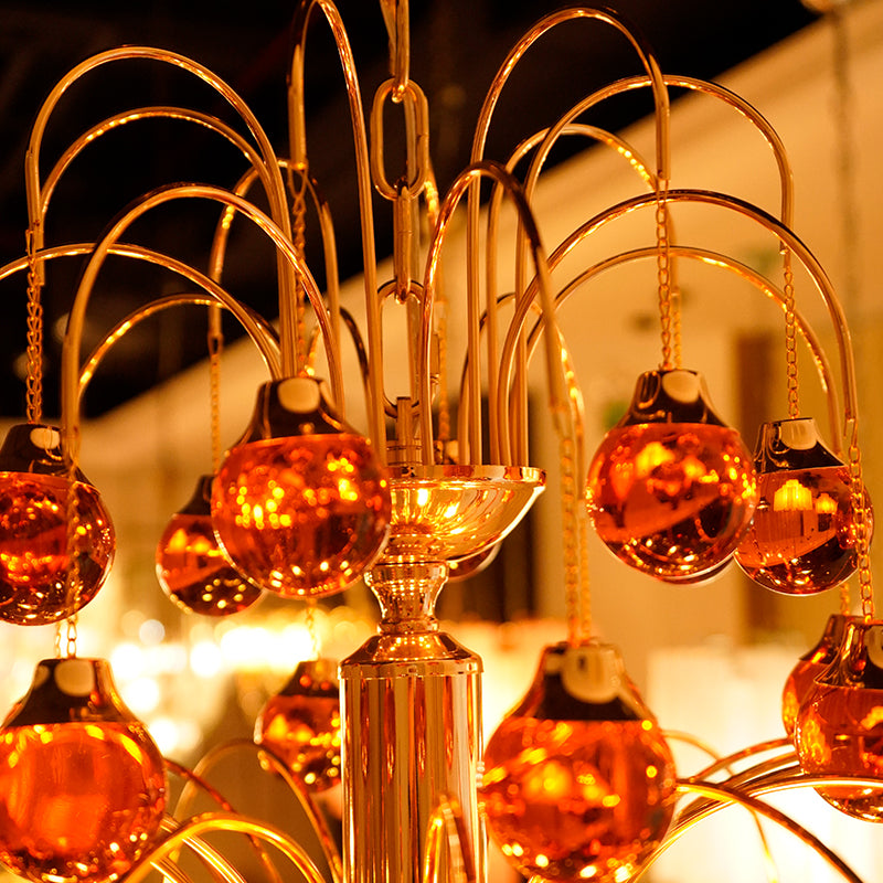 Amber Glass Ball chandelier — view 2