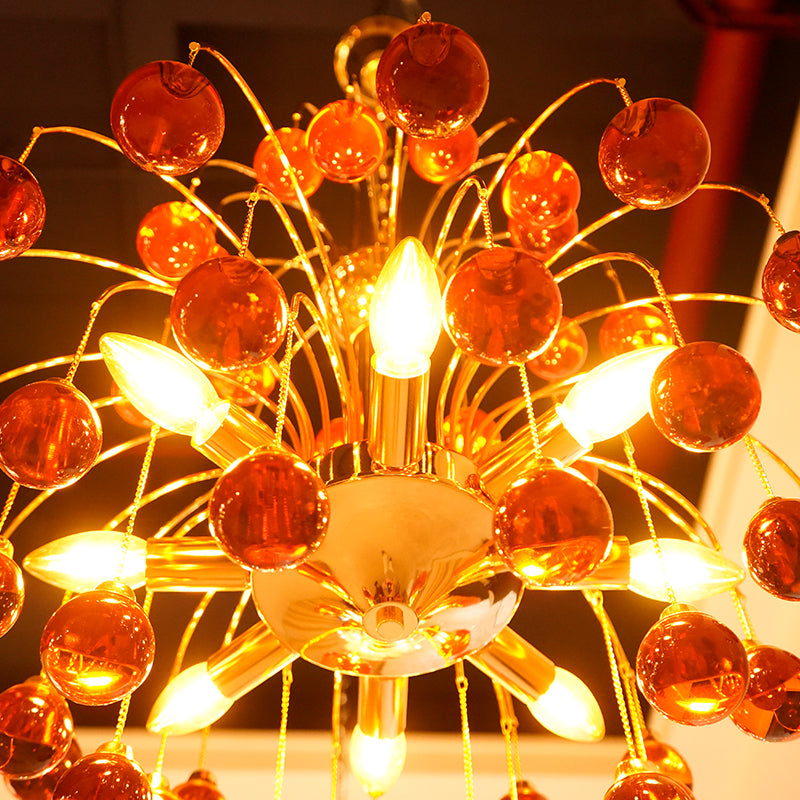 Amber Glass Ball chandelier