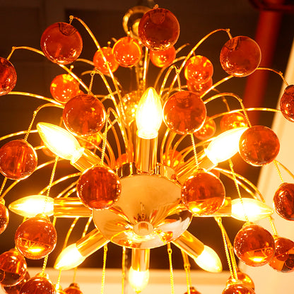 Amber Glass Ball chandelier