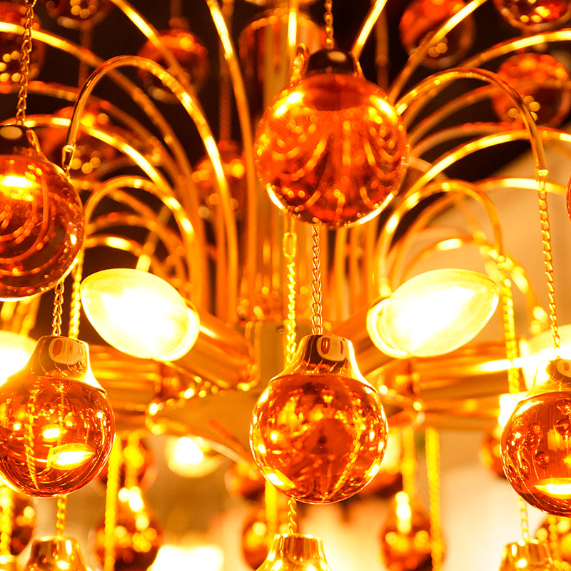 Amber Glass Ball chandelier — view 4