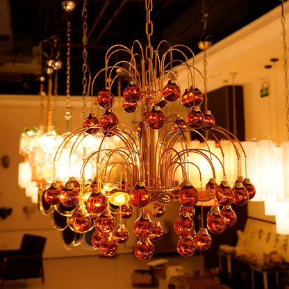 Amber Glass Ball chandelier