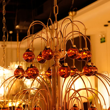 Amber Glass Ball chandelier