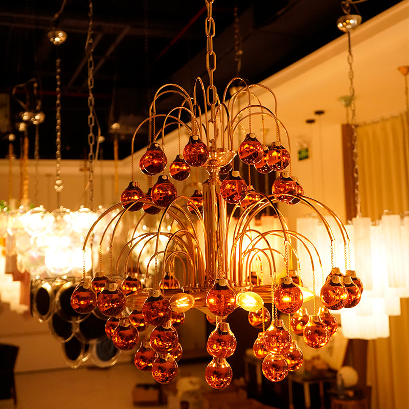 Amber Glass Ball chandelier