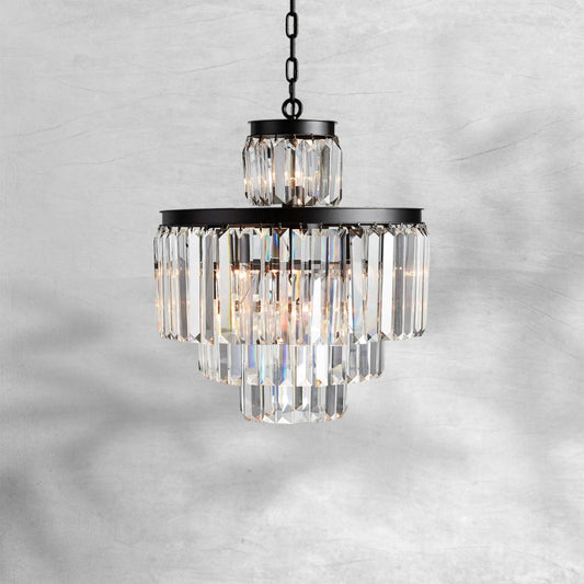 Leyland 11-Light Art Deco Chandelier with K9 Glass Crystals