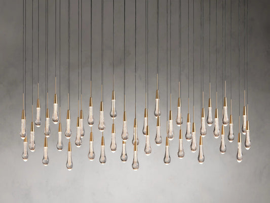 Solitaire Raindrop Linear Chandelier