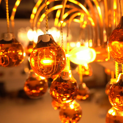 Amber Glass Ball chandelier