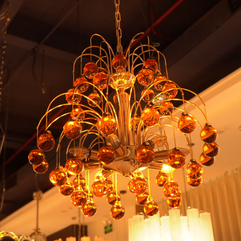 Amber Glass Ball chandelier