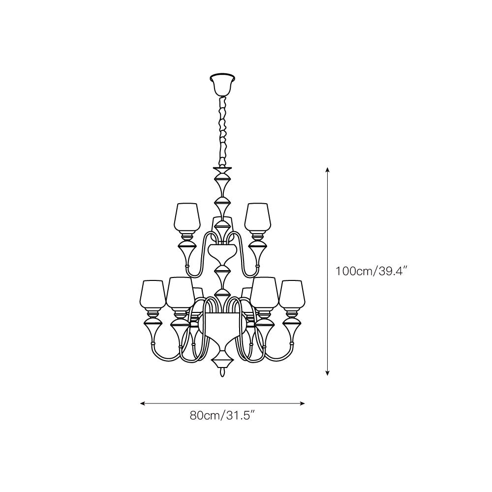 Abrahamson Shaded Tiered Chandelier — view 3