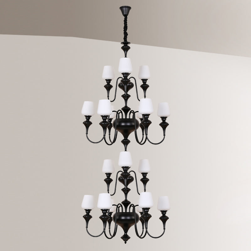 Abrahamson Shaded Tiered Chandelier — view 30