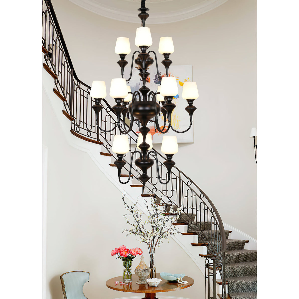 Abrahamson Shaded Tiered Chandelier — view 12