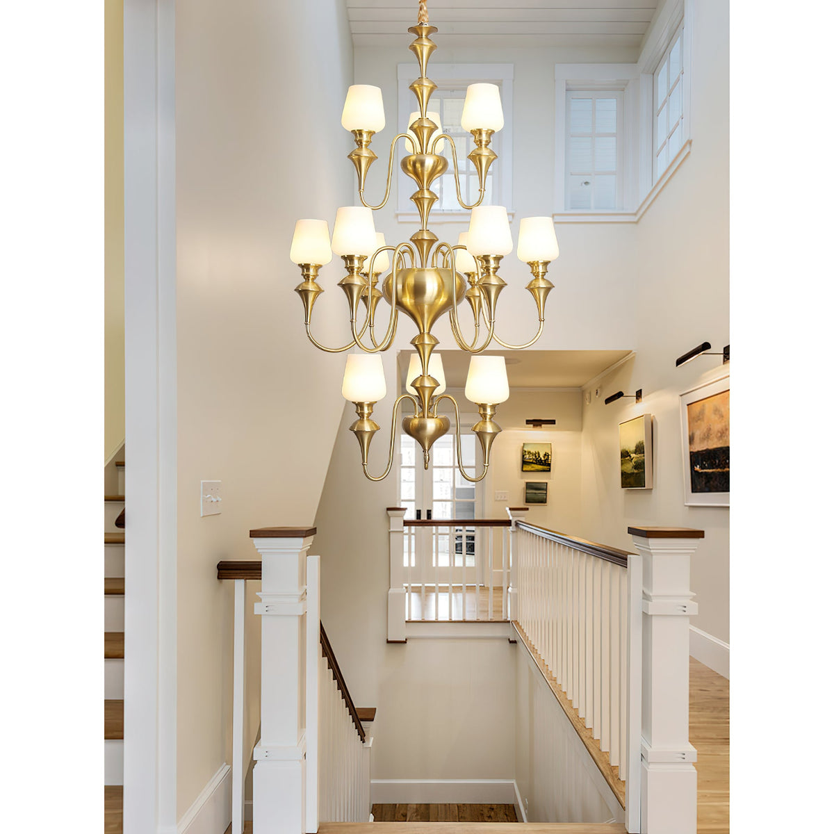 Abrahamson Shaded Tiered Chandelier — view 15