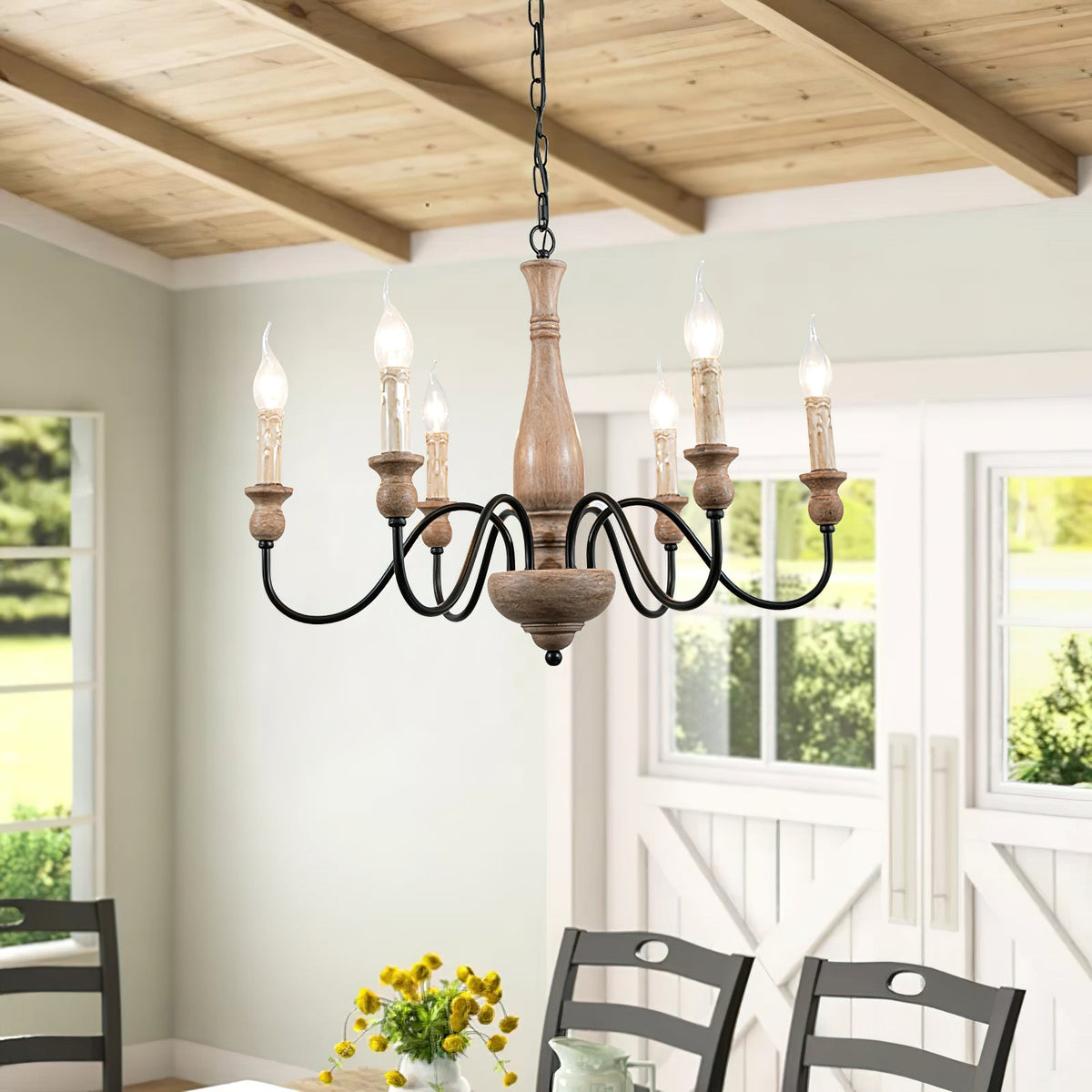 Afralia Wooden Chandelier — view 2