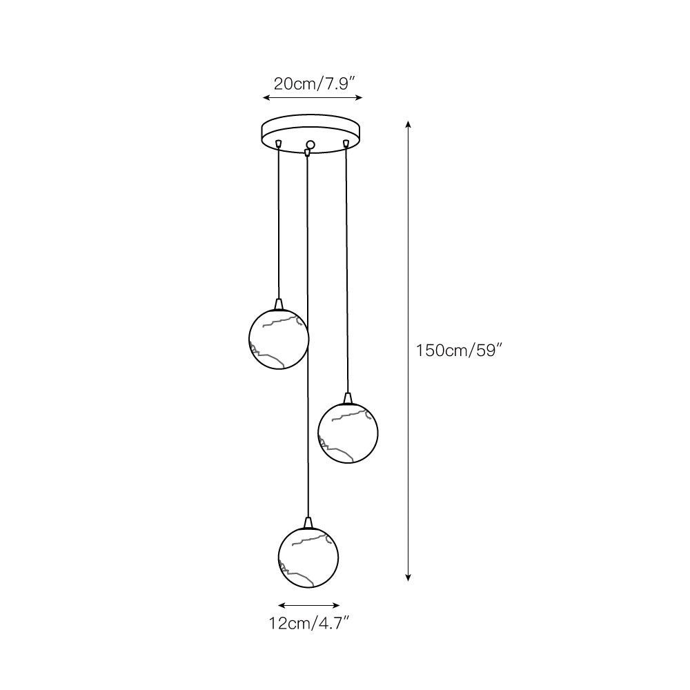 Alabaster Balls Cluster Chandelier — view 3