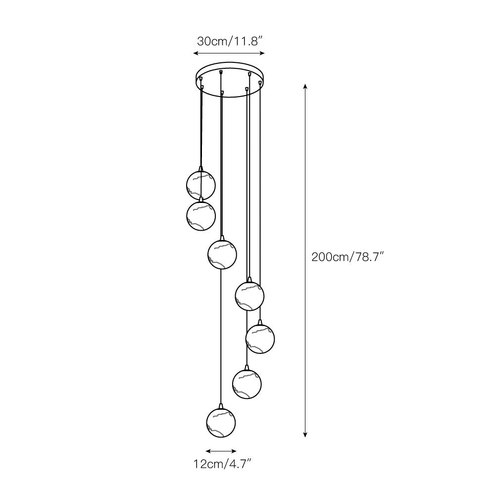 Alabaster Balls Cluster Chandelier — view 5