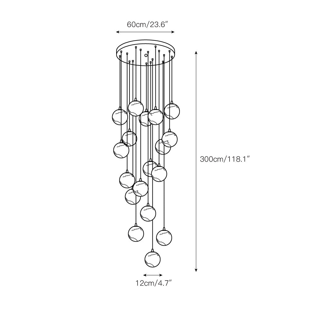 Alabaster Balls Cluster Chandelier — view 7