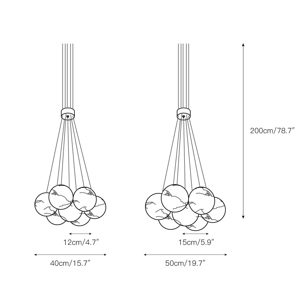 Alabaster Lunar Chandelier — view 3