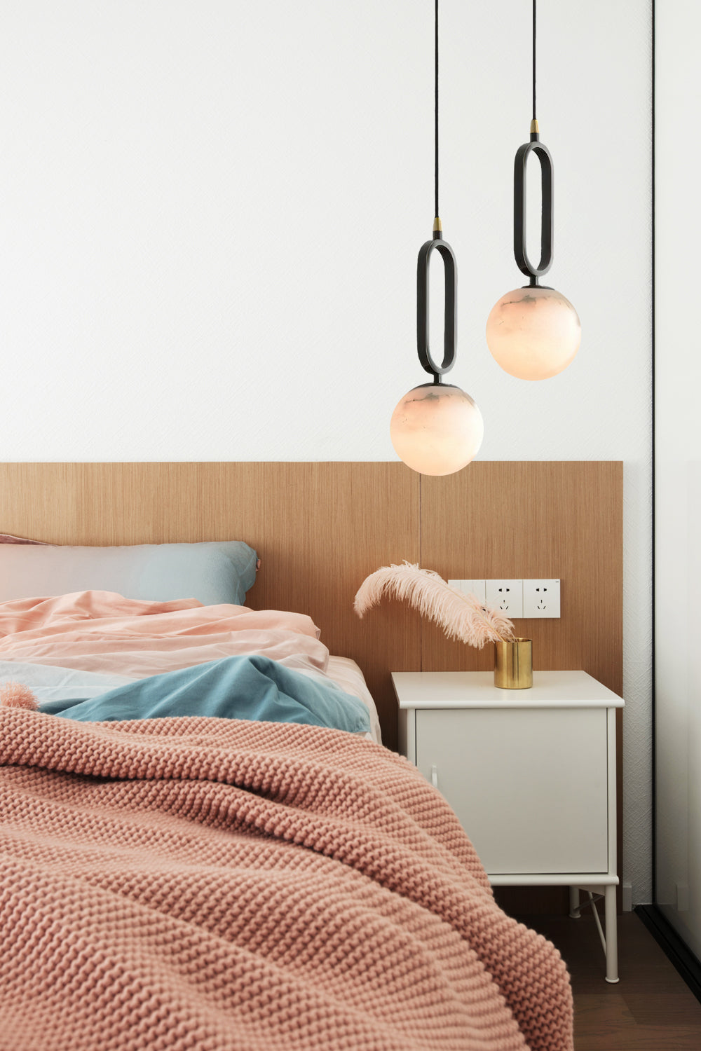 Alabaster Ball Pendant Lamp — view 4