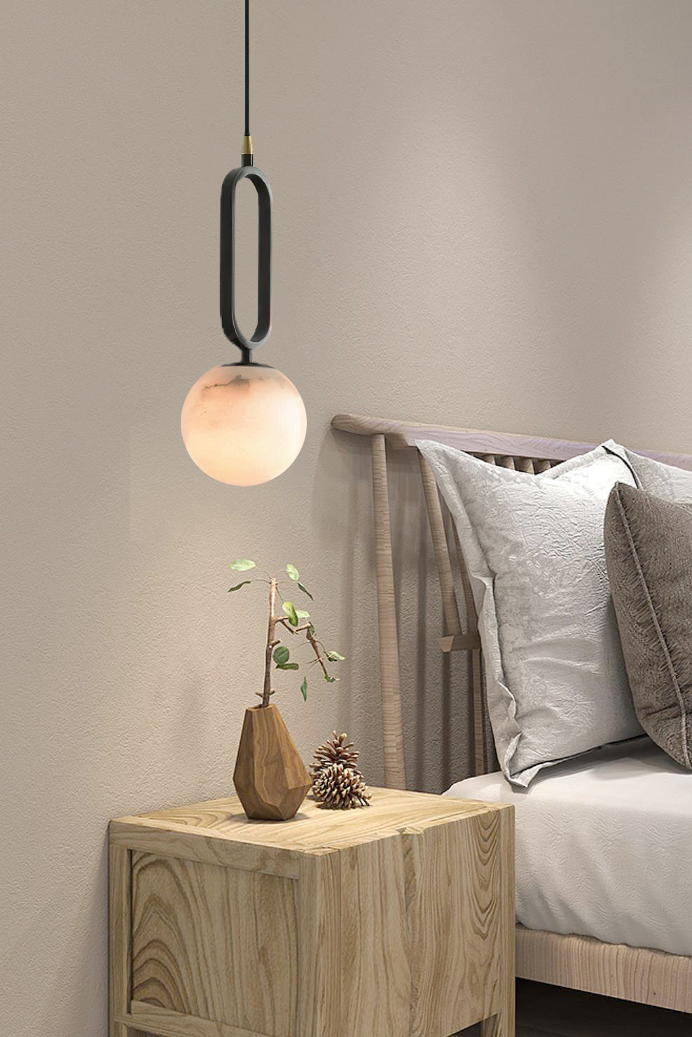 Alabaster Ball Pendant Lamp — view 12