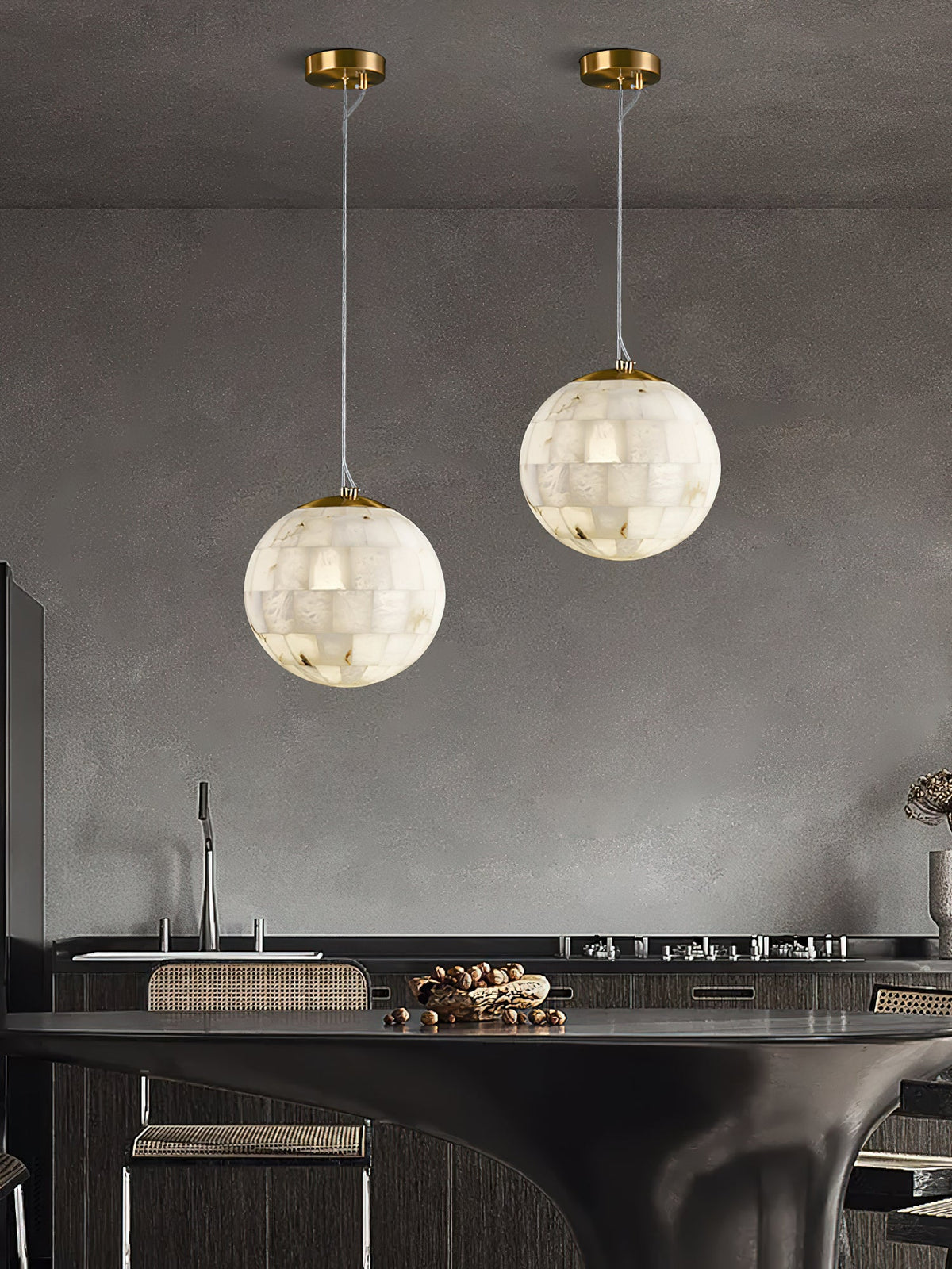 Alabaster Ball Pendant Light — view 11