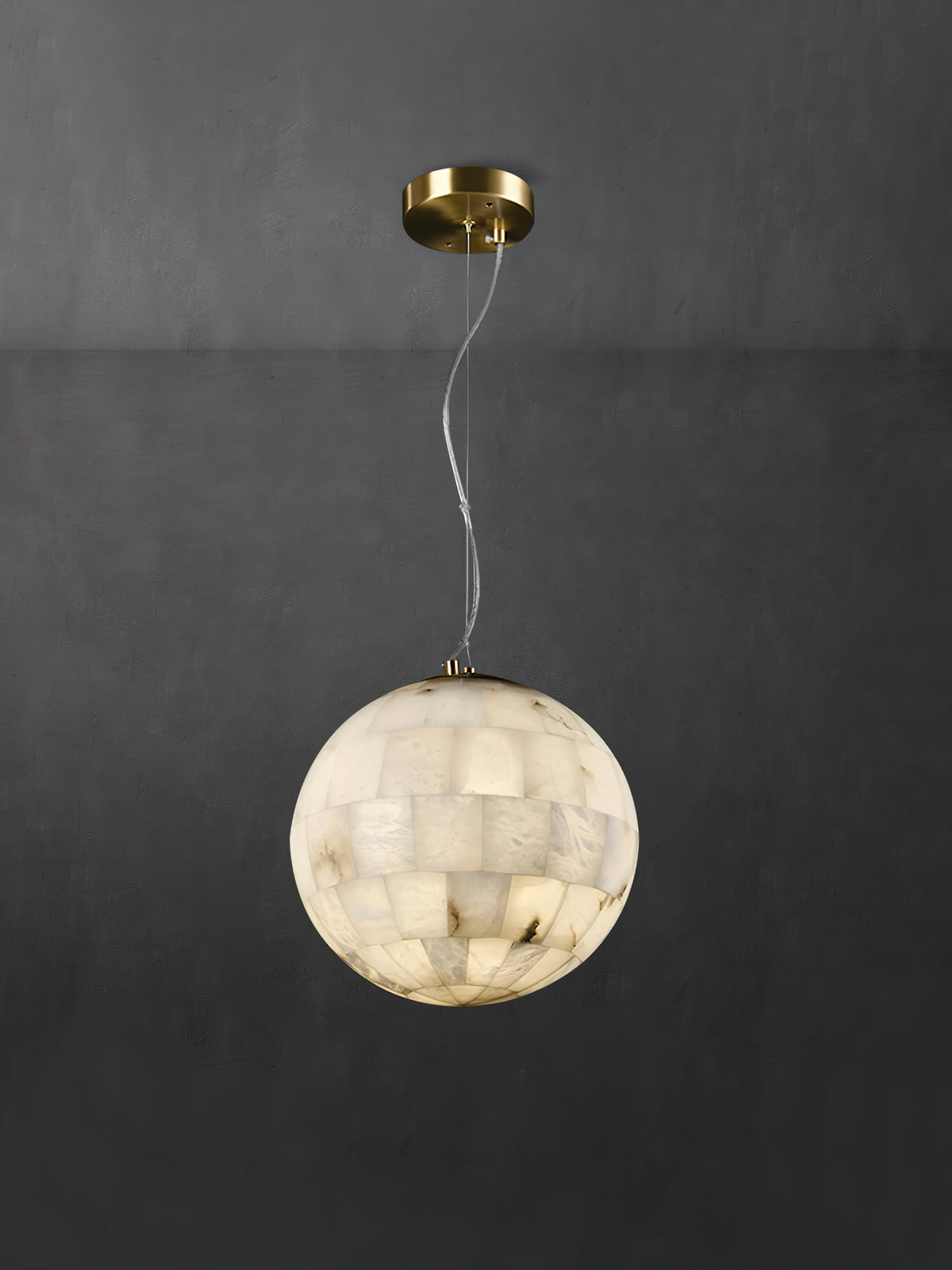 Alabaster Ball Pendant Light — view 12