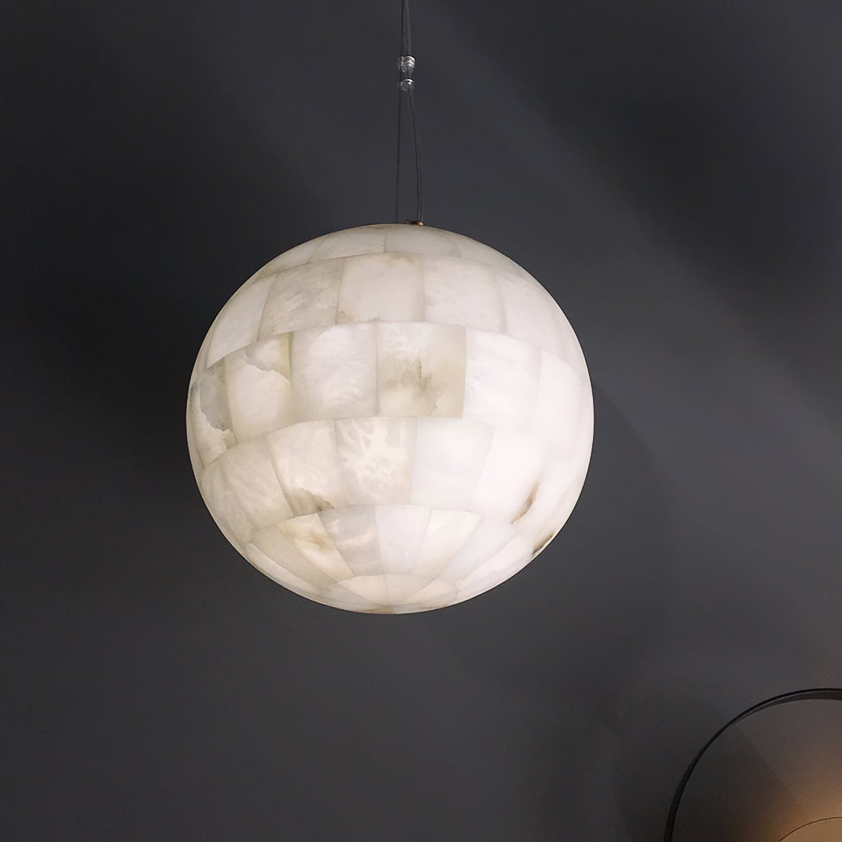 Alabaster Ball Pendant Light — view 4