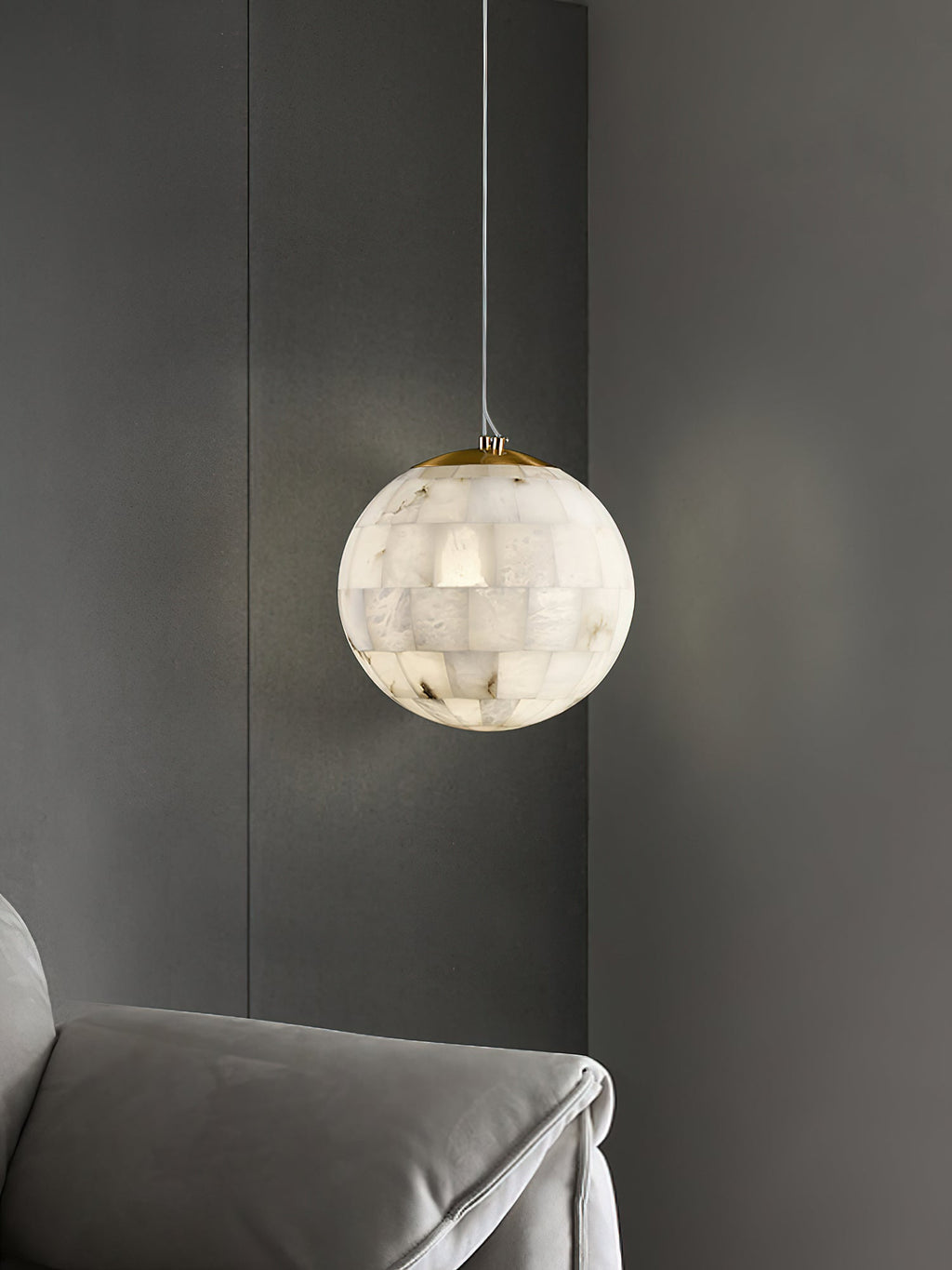 Alabaster Ball Pendant Light — view 6
