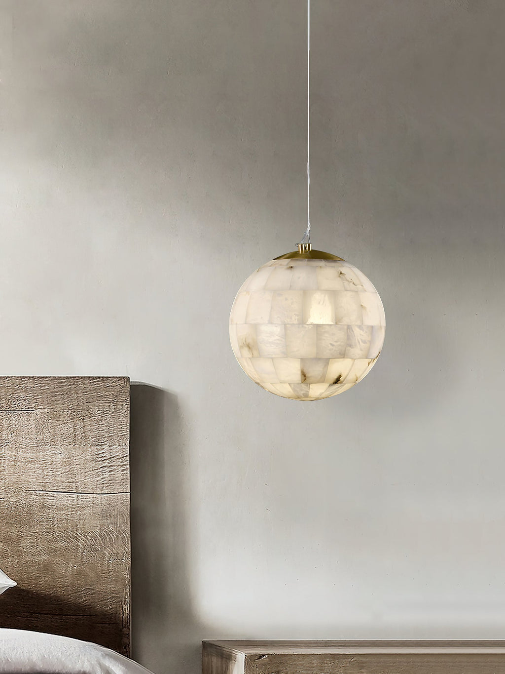 Alabaster Ball Pendant Light — view 7