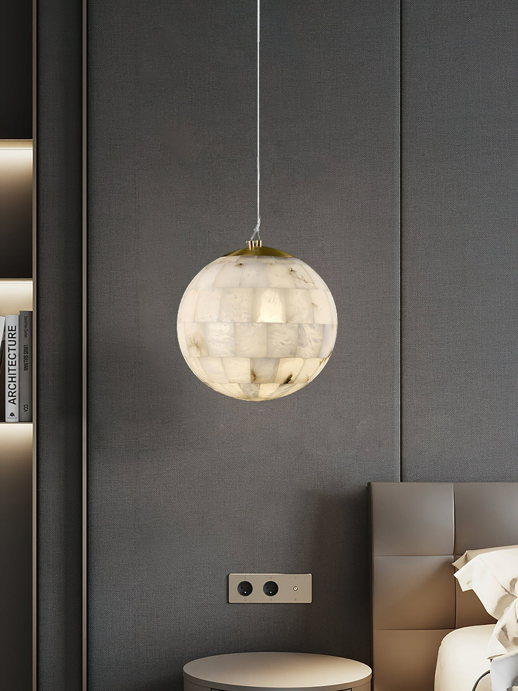 Alabaster Ball Pendant Light — view 8