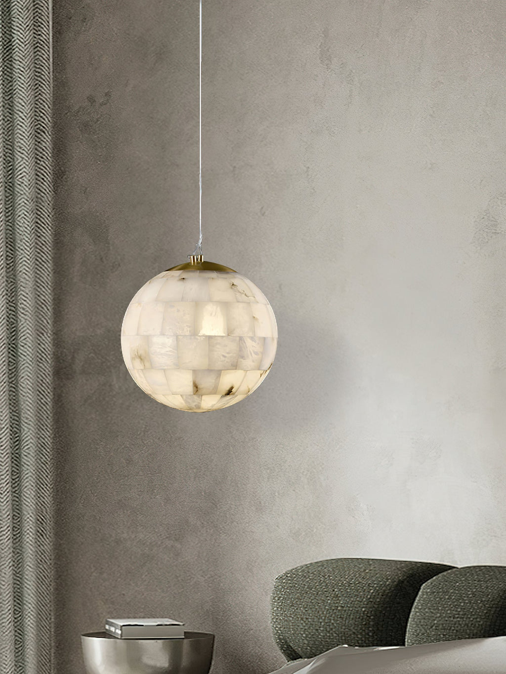Alabaster Ball Pendant Light — view 9