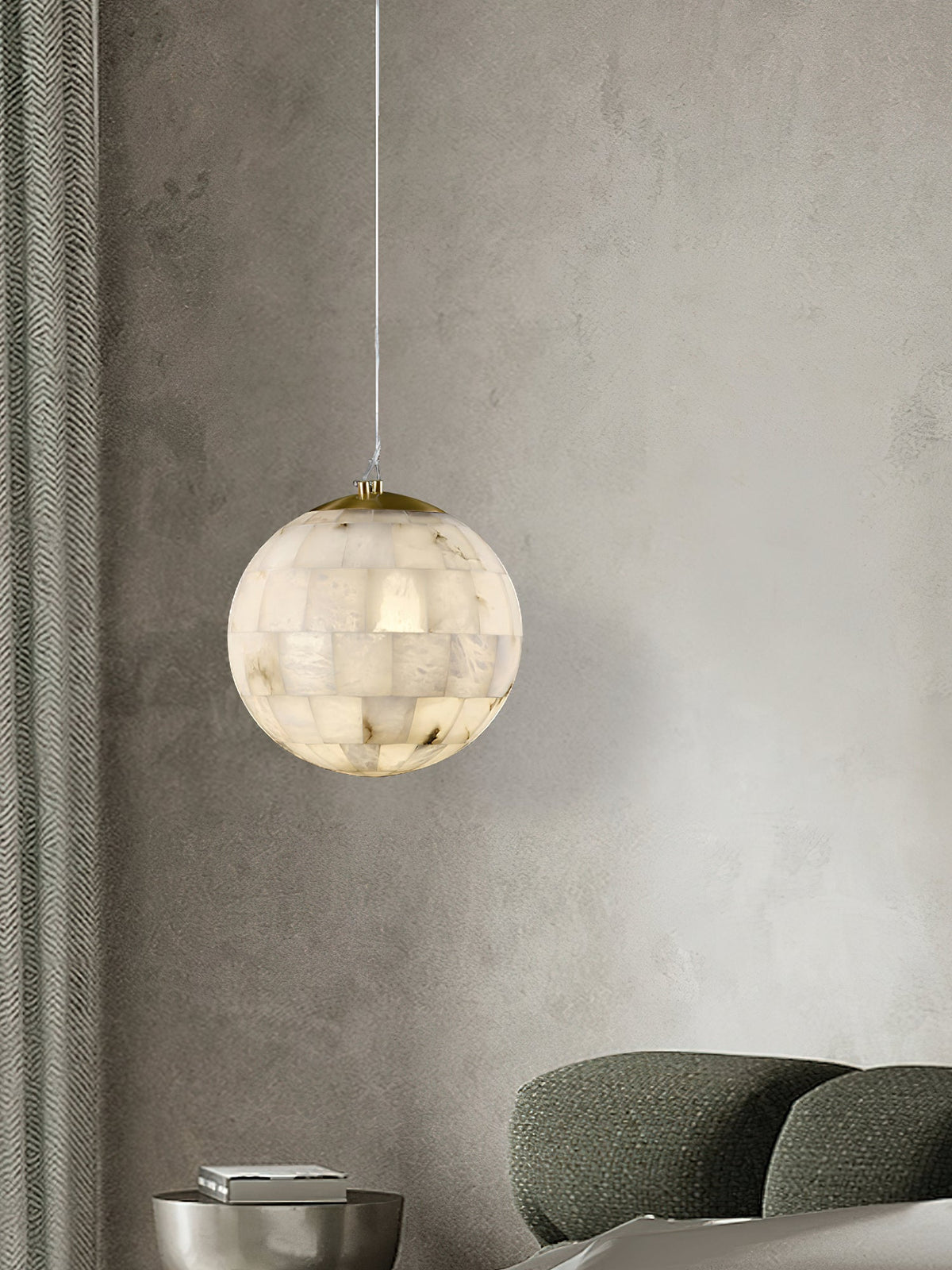 Alabaster Ball Pendant Light — view 9