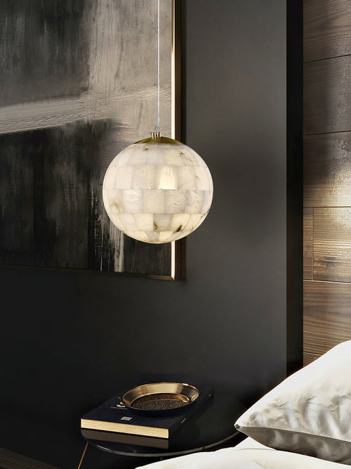 Alabaster Ball Pendant Light — view 2