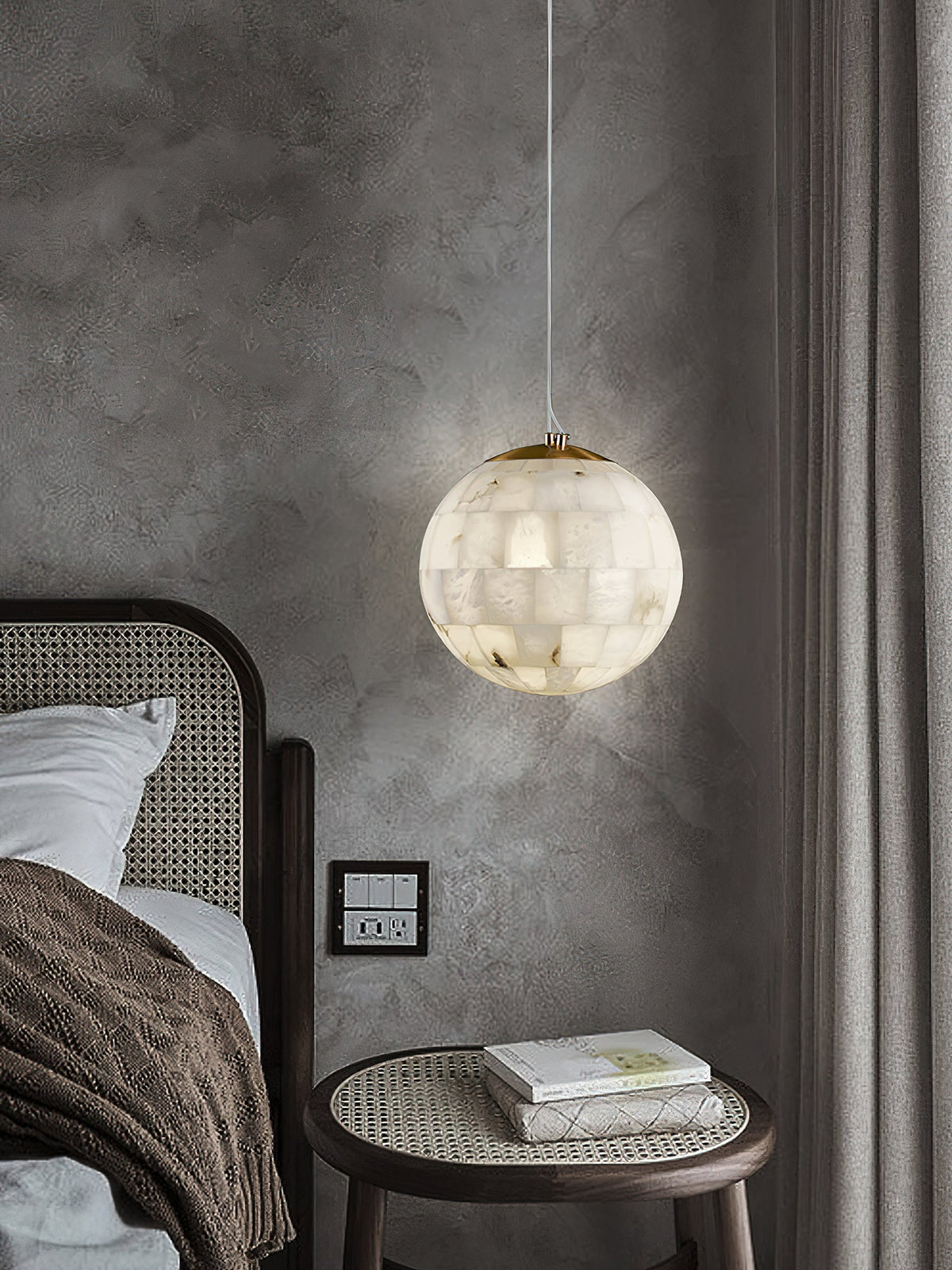 Alabaster Ball Pendant Light — view 10
