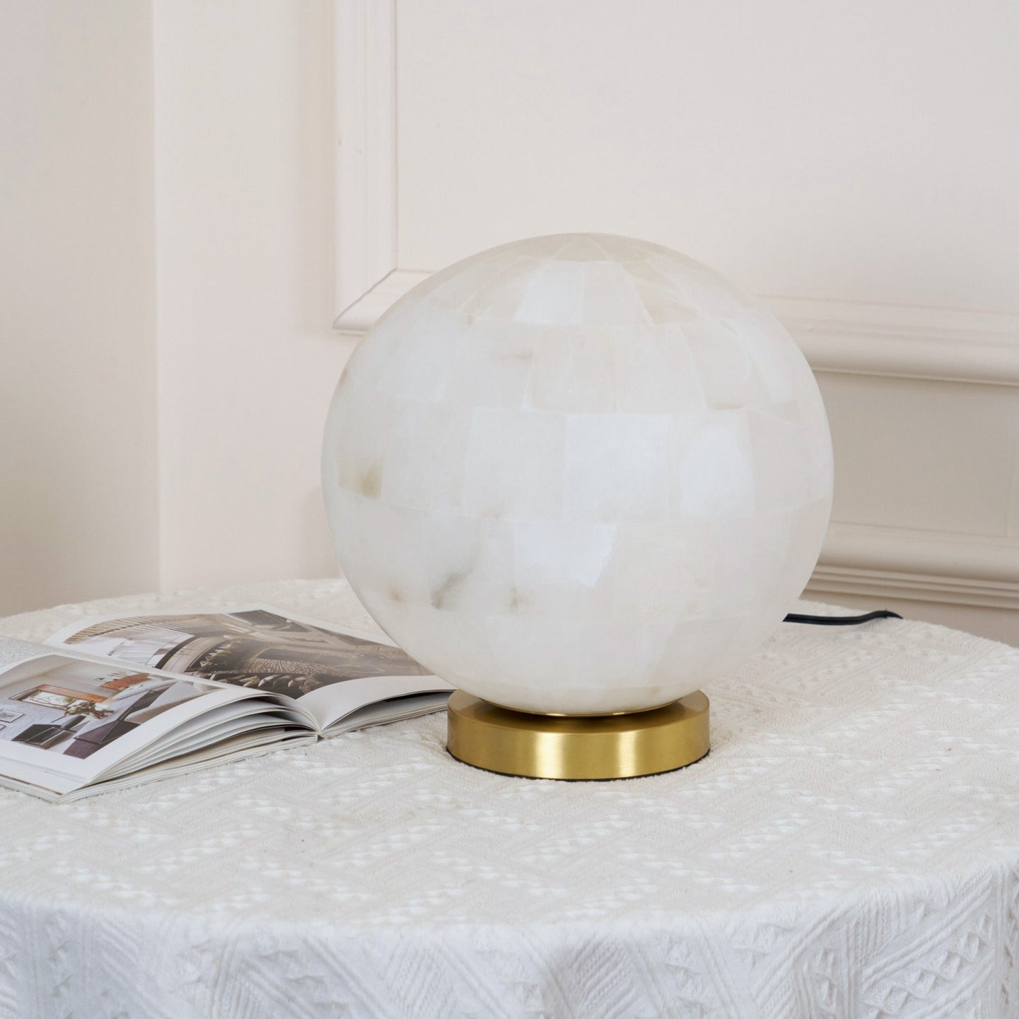 Alabaster Ball Table Lamp