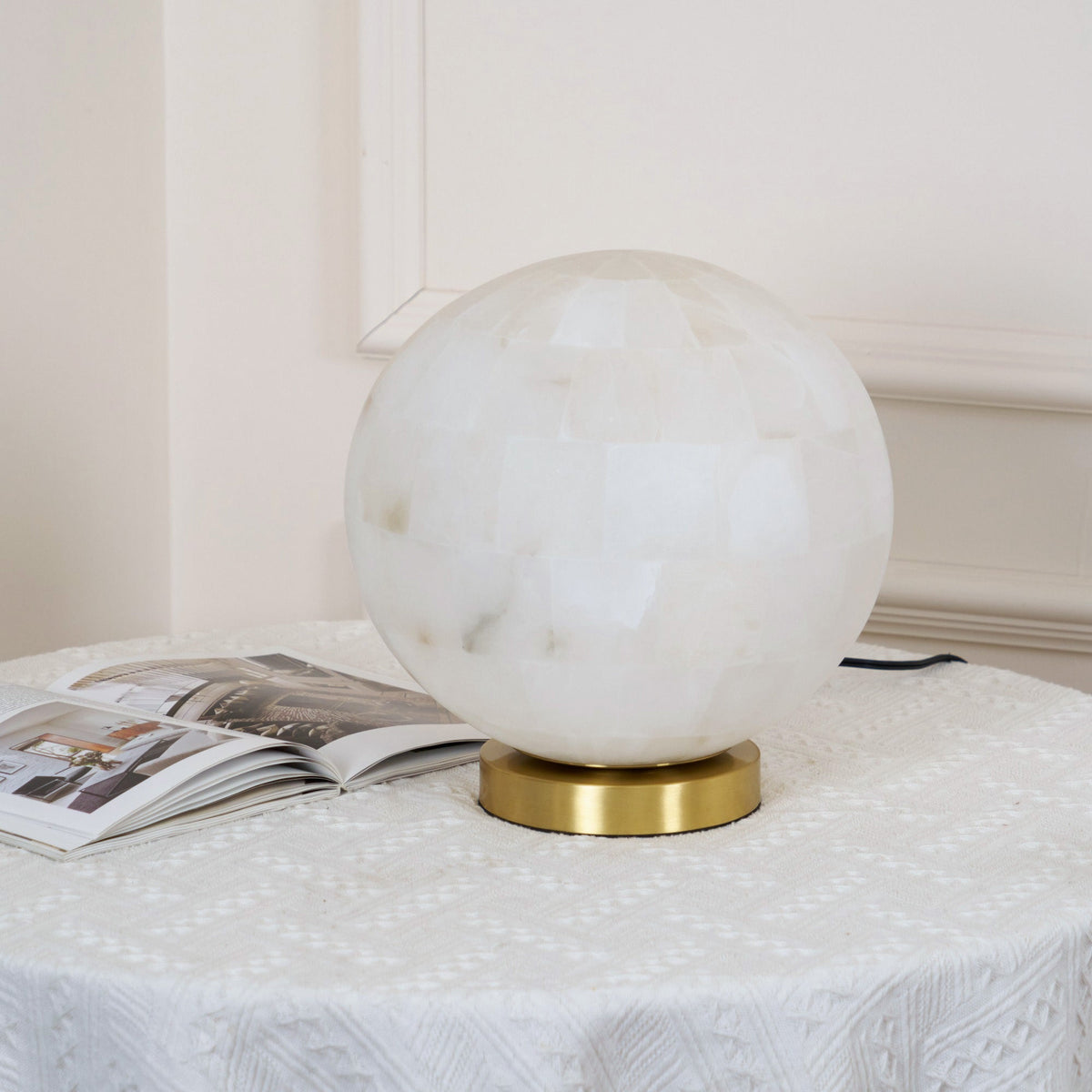 Alabaster Ball Table Lamp — view 13