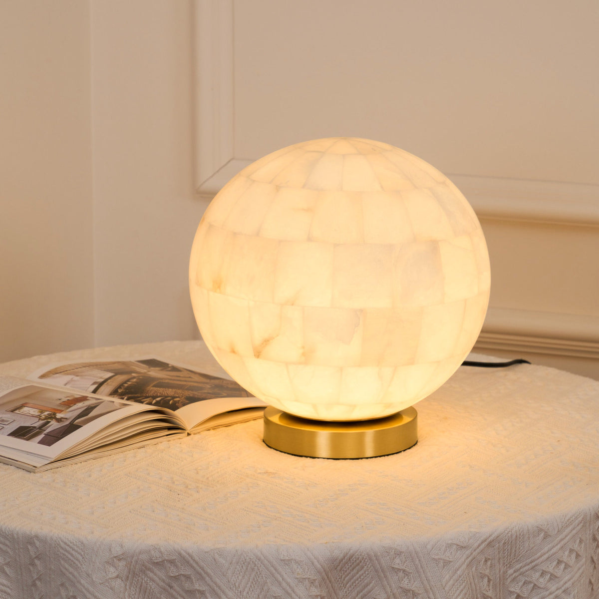 Alabaster Ball Table Lamp — view 9